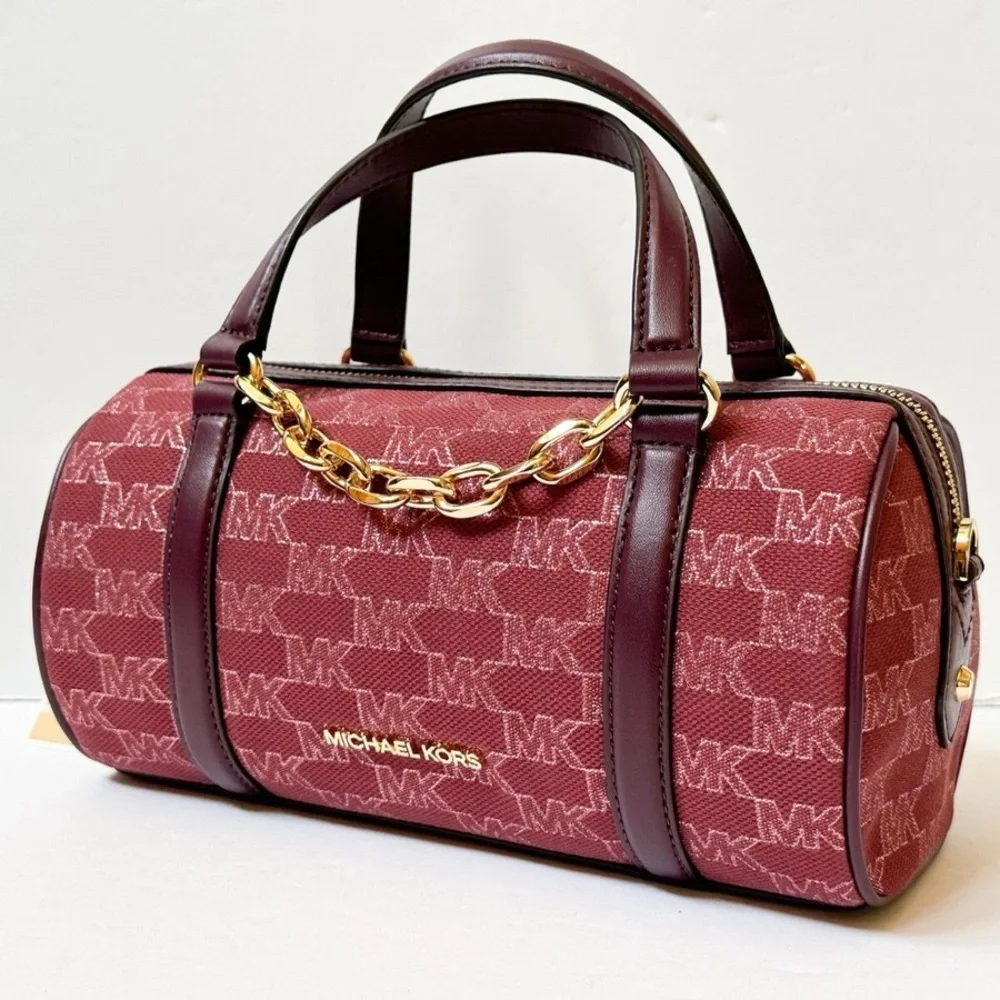 Michael Kors Burgundy Satchel with Gold Chain - Picture 8 of 13